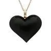 18ct Rose Gold Whitby Jet 0.05 Carat Diamond Large Heart Pendant