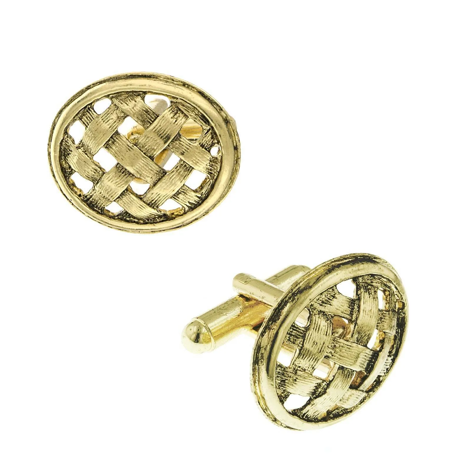 1928 Jewelry Classic Lattice Oval Cufflinks