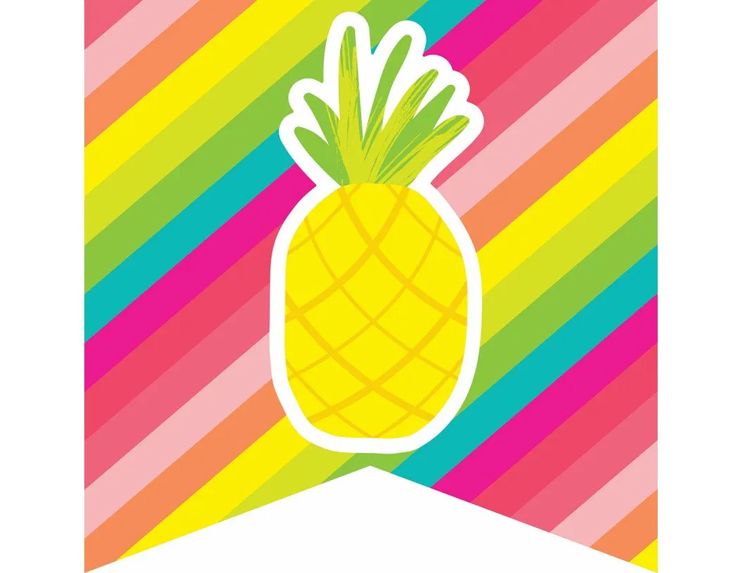 2 Point Editable Banner | Pina Colada Pineapple | UPRINT | Schoolgirl Style