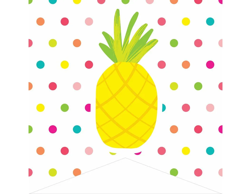 2 Point Editable Banner | Pina Colada Pineapple | UPRINT | Schoolgirl Style