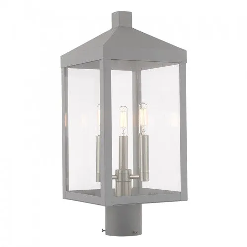 3 Lt Nordic Gray Post Top Lantern