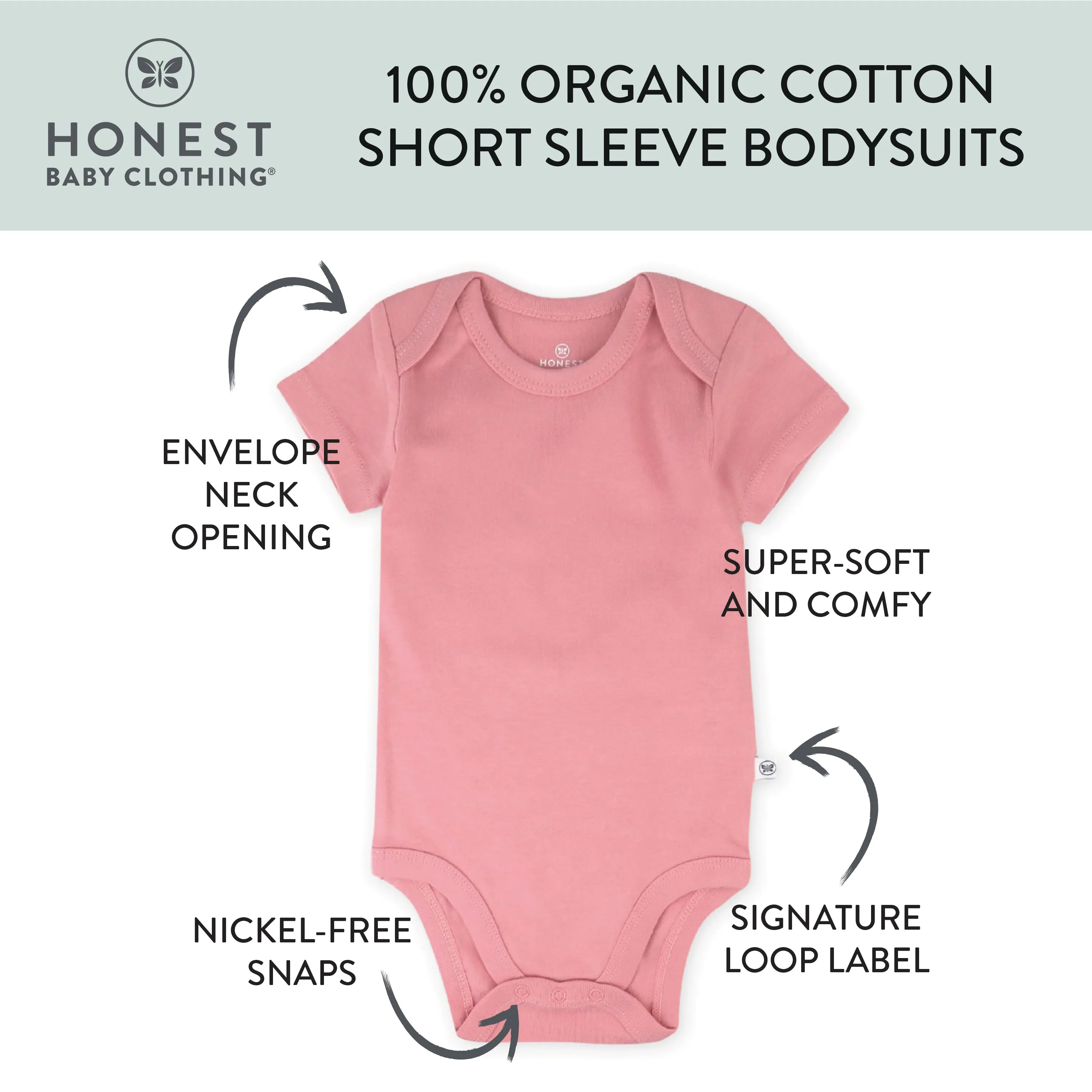 3-Pack Organic Cotton Short Sleeve Bodysuits