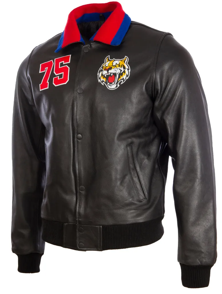 3M0W Men's Tiger Varsity Jacket - Black