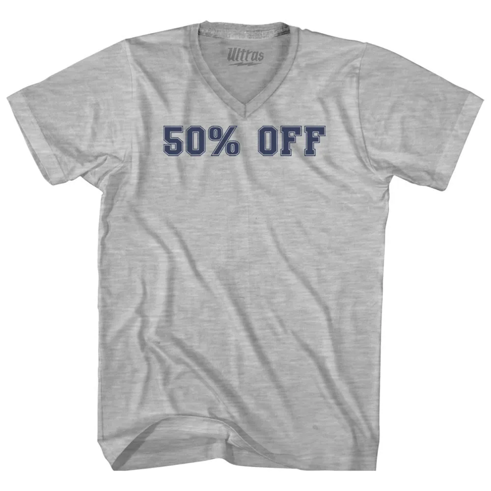 50% OFF Adult Cotton V-neck T-shirt