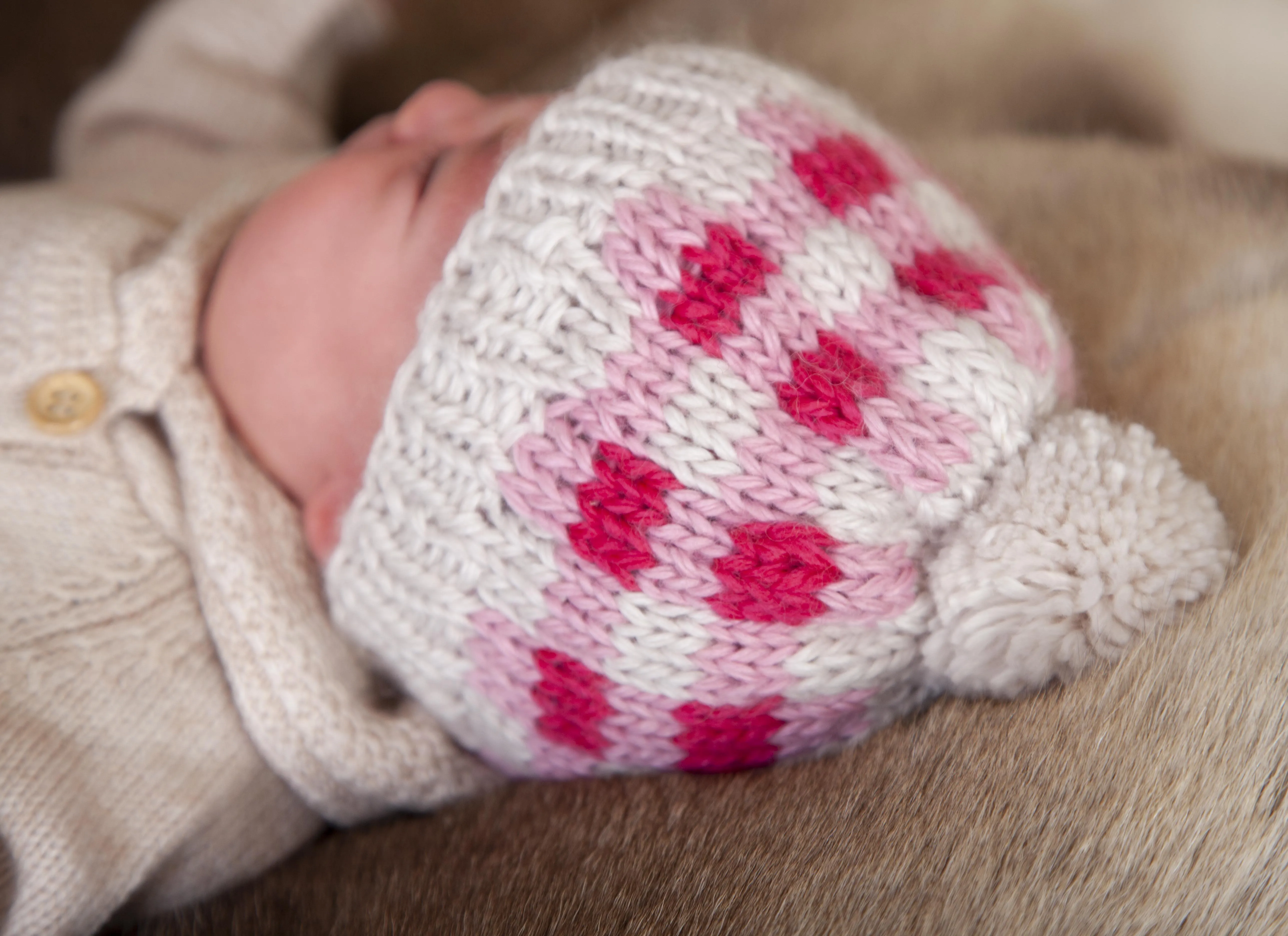 Acorn Checks Beanie - Pink