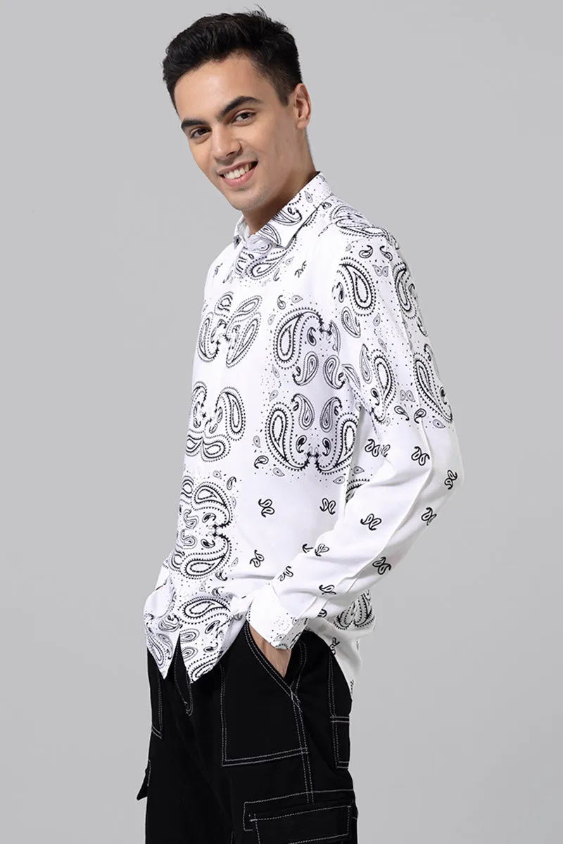 Antique Paisley White Shirt