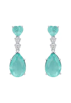 Augusta Paraiba Tourmaline Teardrop Earrings Silver