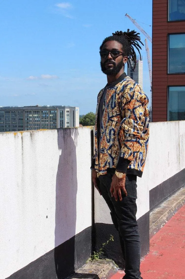 Aztec Jacket in Gold African Print, A great Summer jacket