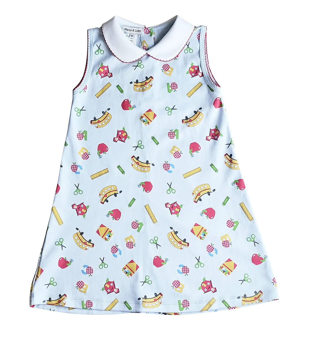 Back To school A-line Girl Dress Pima Cotton