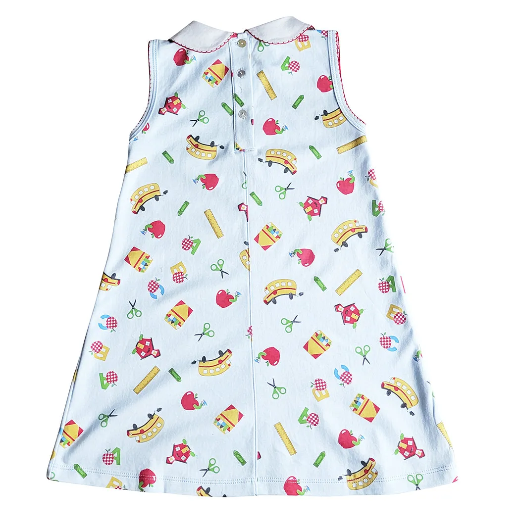 Back To school A-line Girl Dress Pima Cotton