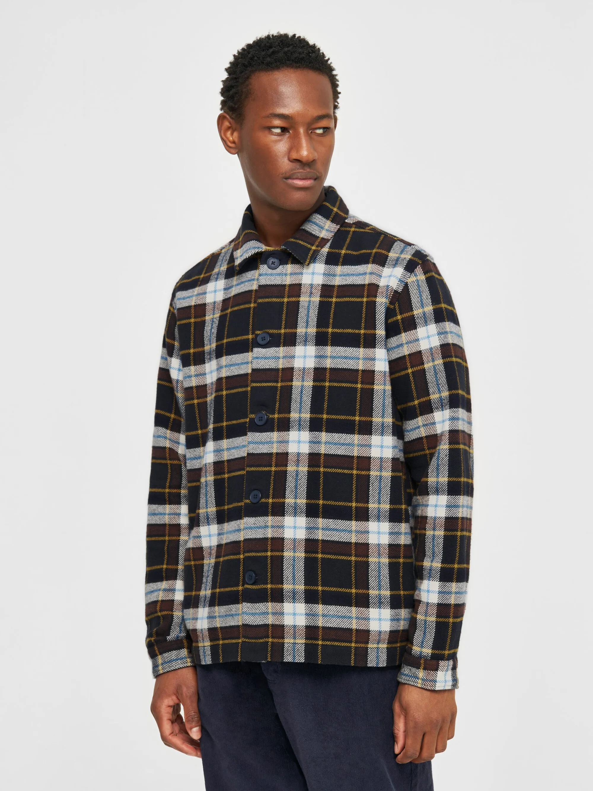 Big checked heavy flannel overshirt - Item Colour