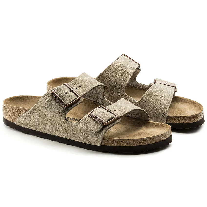 Birkenstock UNISEX Arizona Suede Leather (Taupe - Wide Fit)