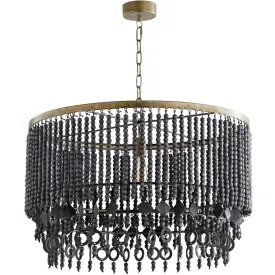 Black Beaded Boho Luxe Chandelier