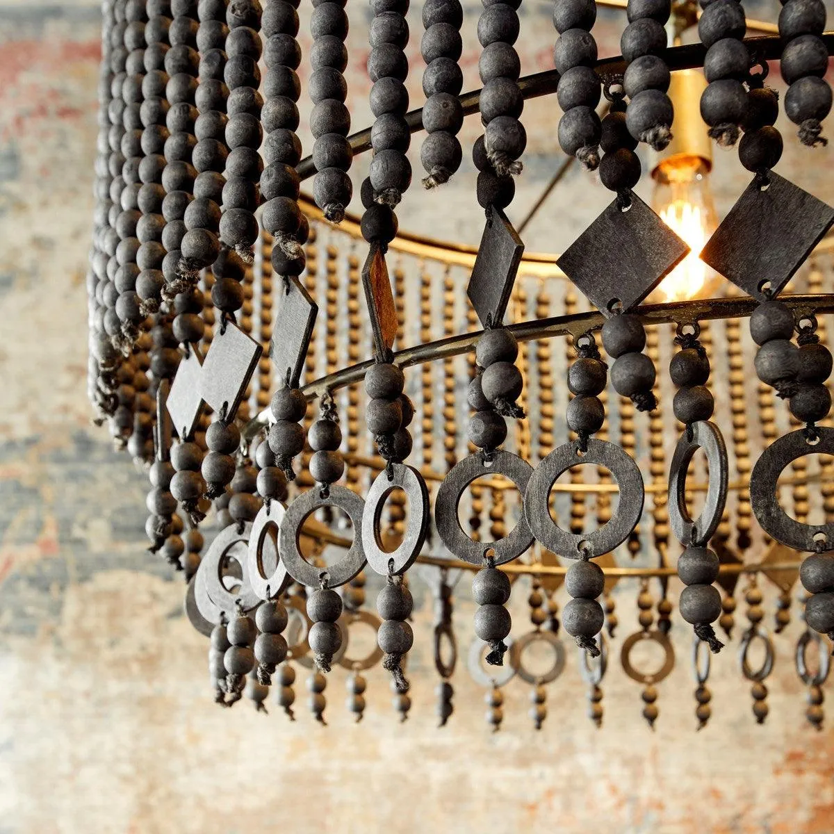 Black Beaded Boho Luxe Chandelier