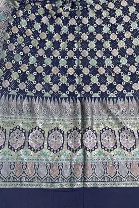 Blue Banarasi Bandhani Pure Georgette Dupatta