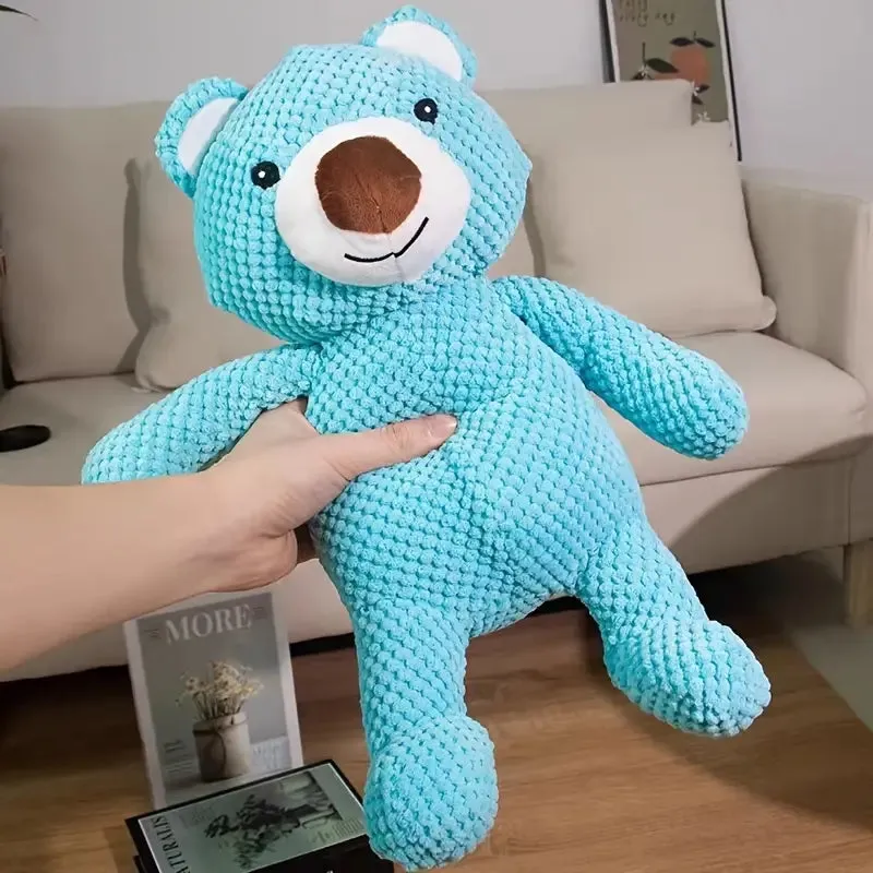 Blue Teddy Bear Plush Dog Toy