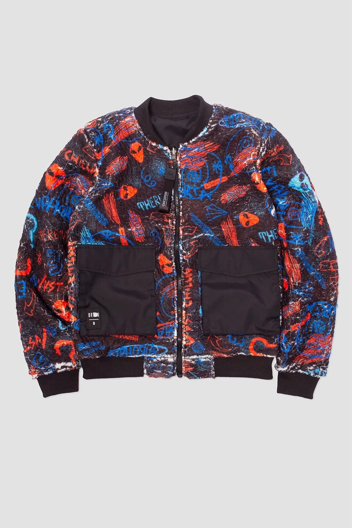 Bomber Jacket Reversible Kuro Negro Graffiti