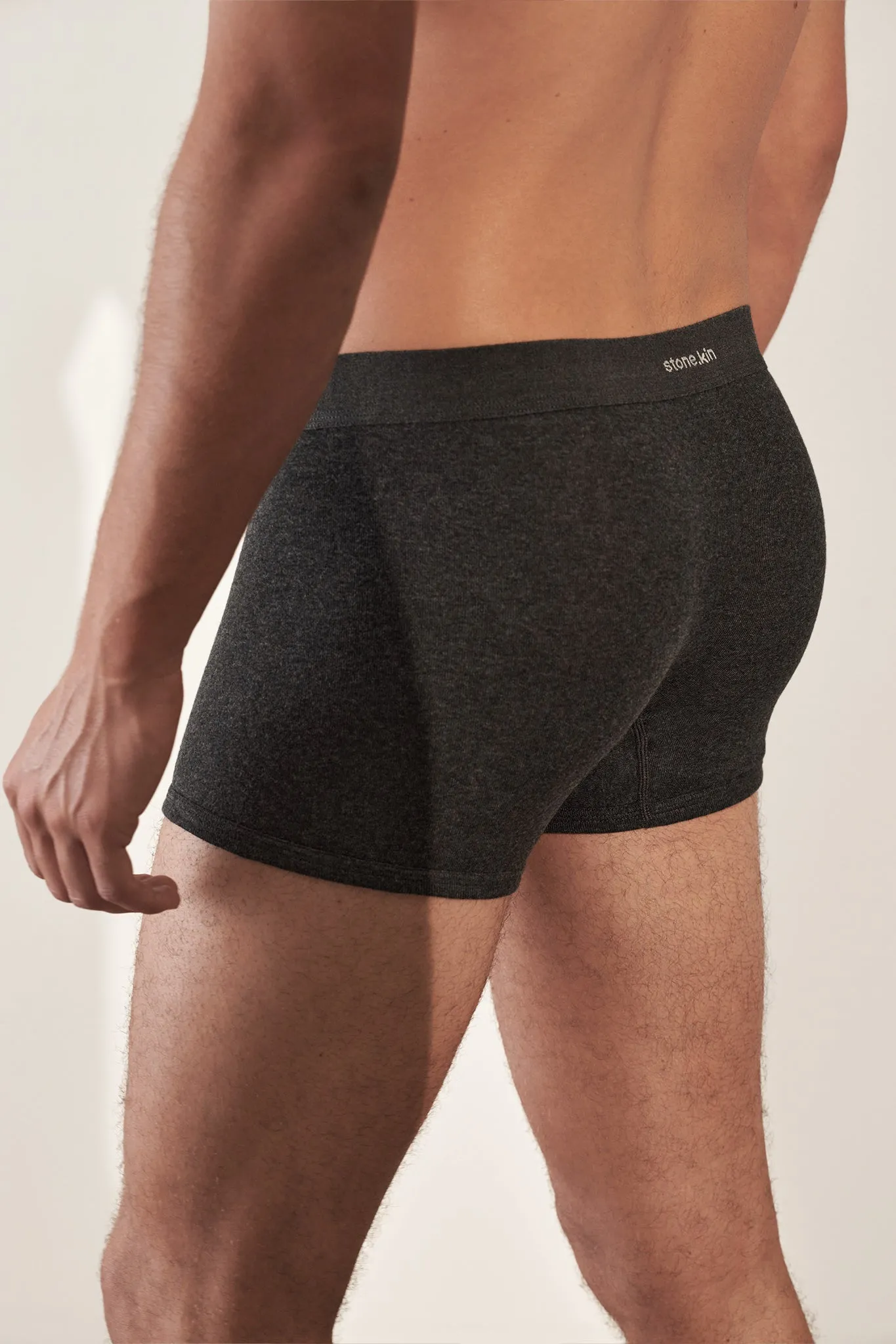 Boxer Brief in Organic Cotton Rib - Tar