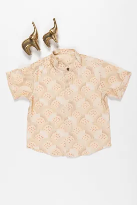 Boys Geometric Pattern Cotton Shirt - Casual Elegance