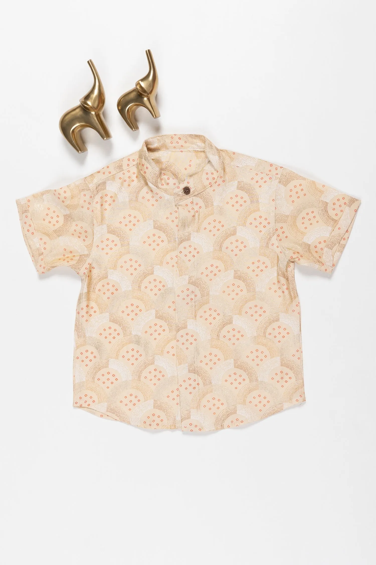 Boys Geometric Pattern Cotton Shirt - Casual Elegance