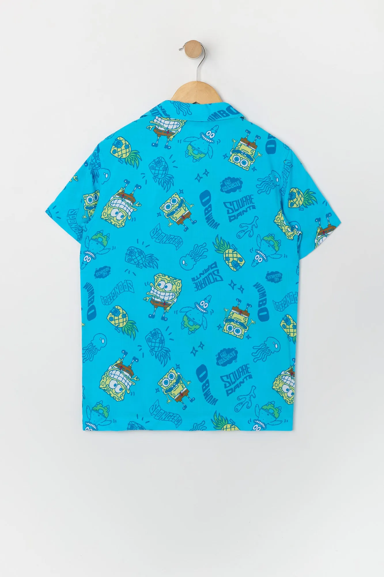 Boys SpongeBob Print Button-Up Top