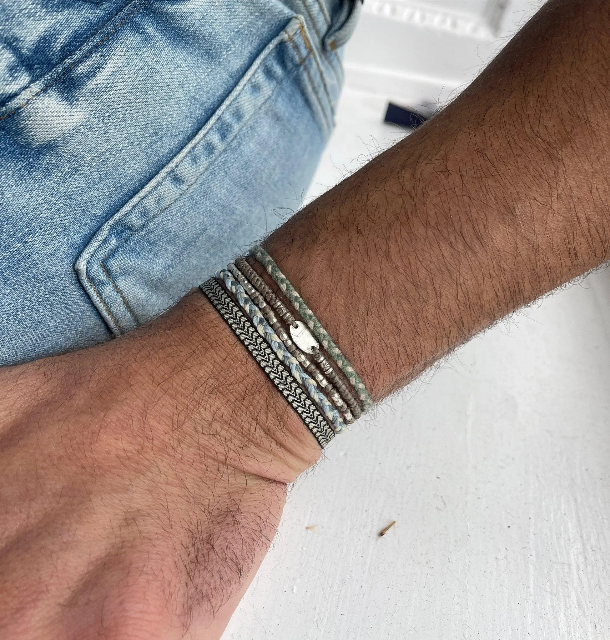 Braided "Nirvana" Silver Bracelet (Light Blue)