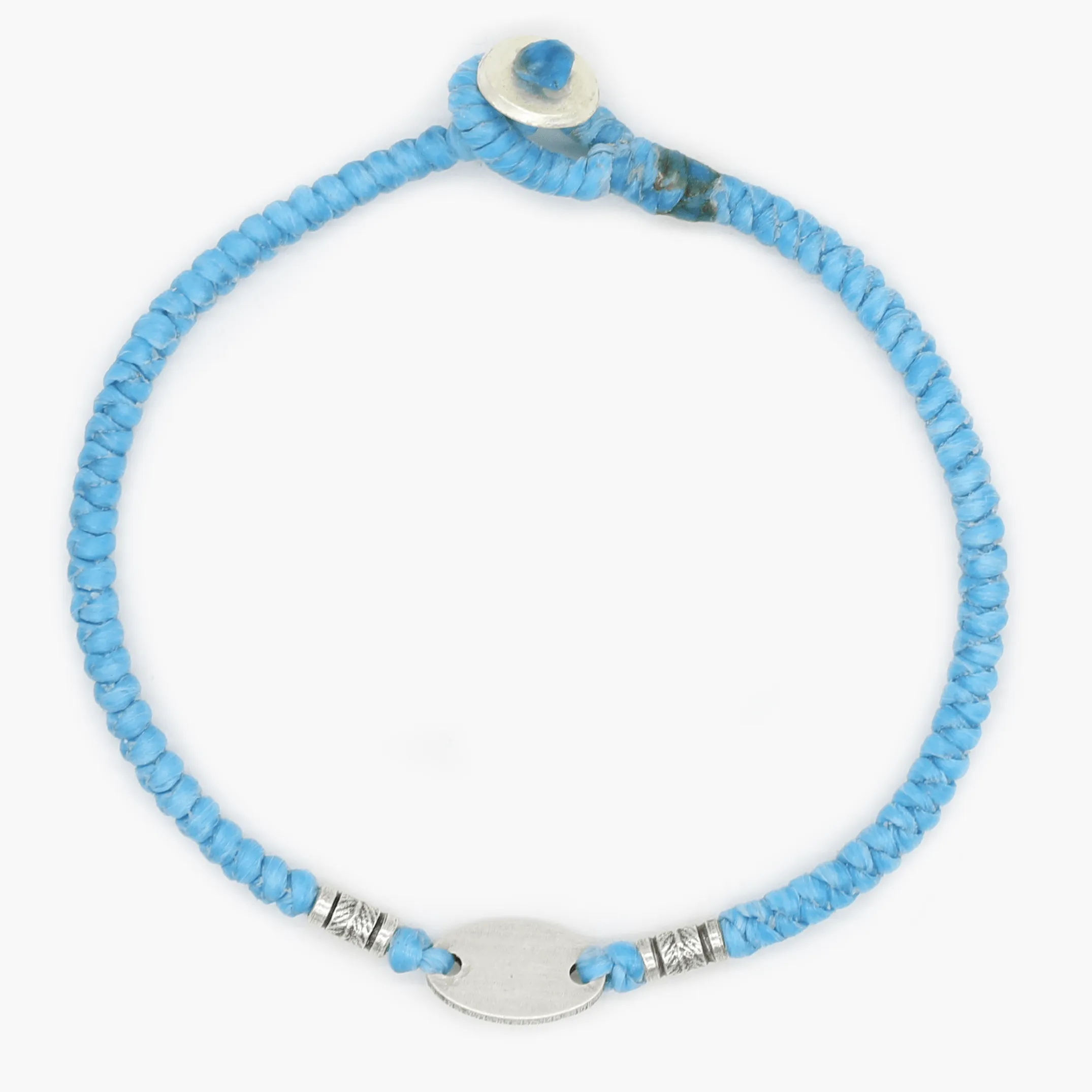 Braided "Nirvana" Silver Bracelet (Light Blue)