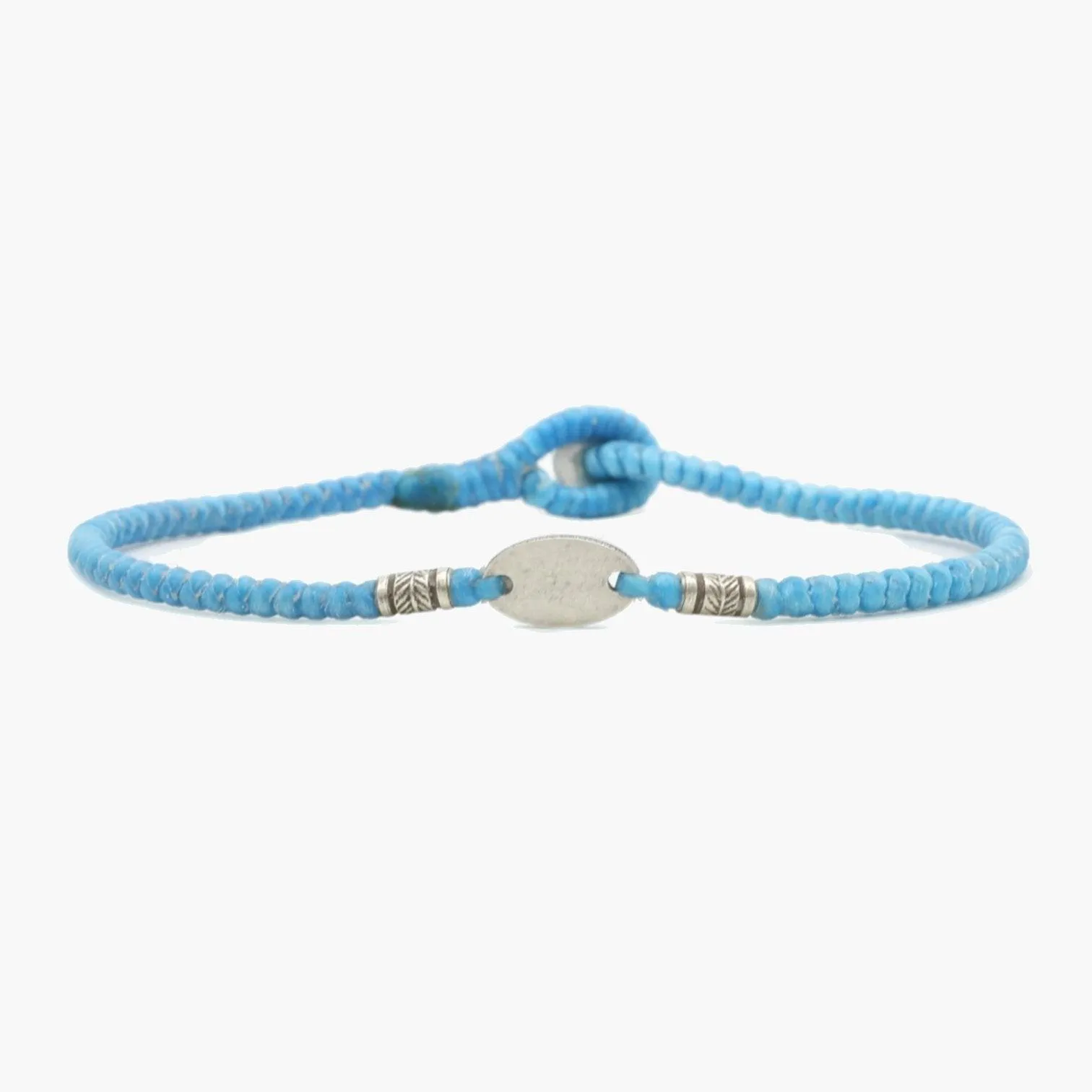 Braided "Nirvana" Silver Bracelet (Light Blue)