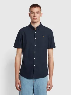 Brewer Short Sleeve Oxford Shirt In Navy