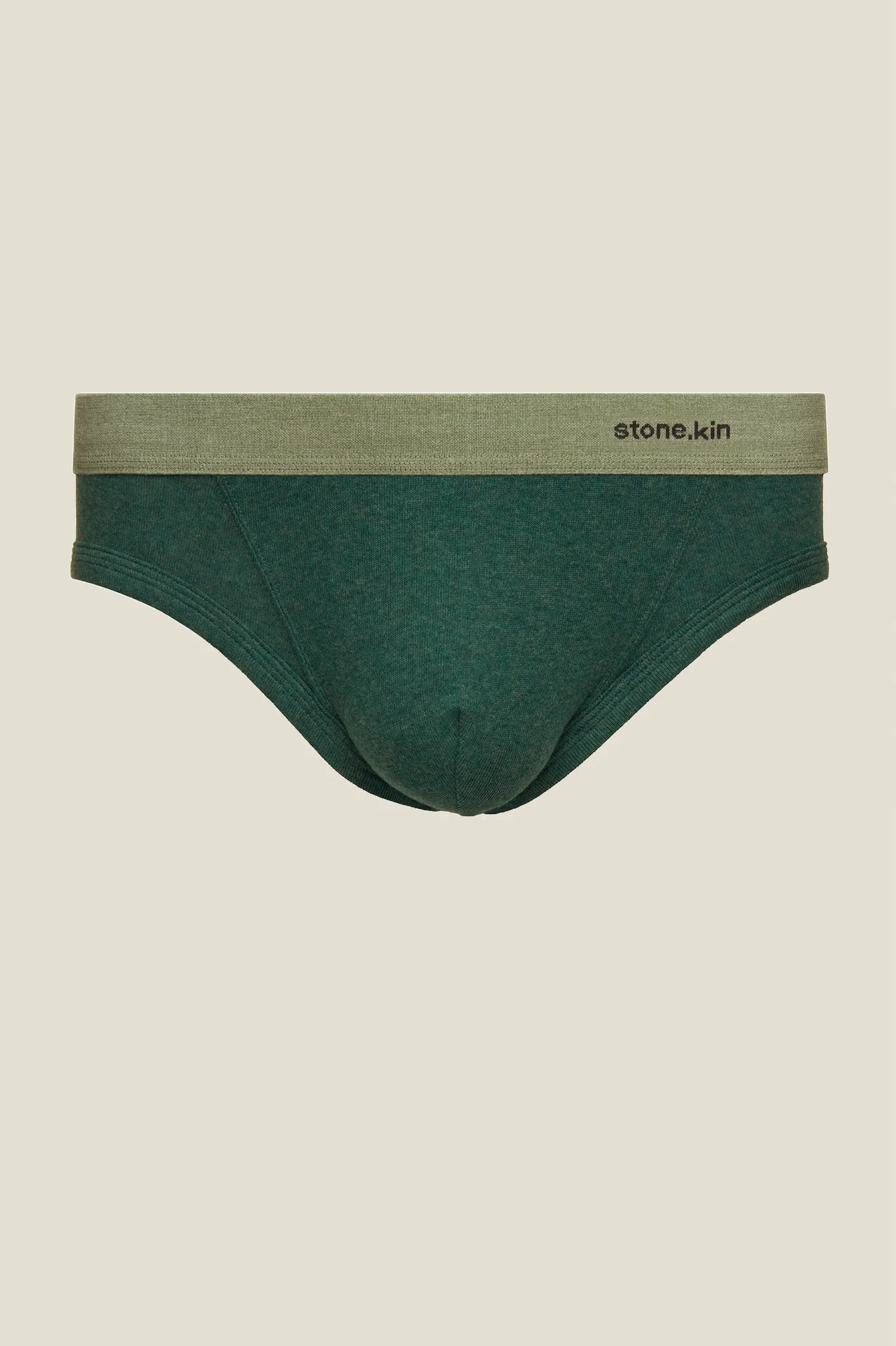 Brief in Organic Cotton Rib - Teal & Sage