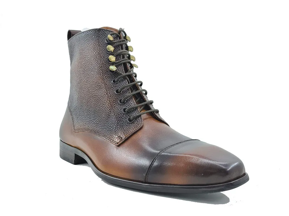 Brogue Cap Toe Leather Boot