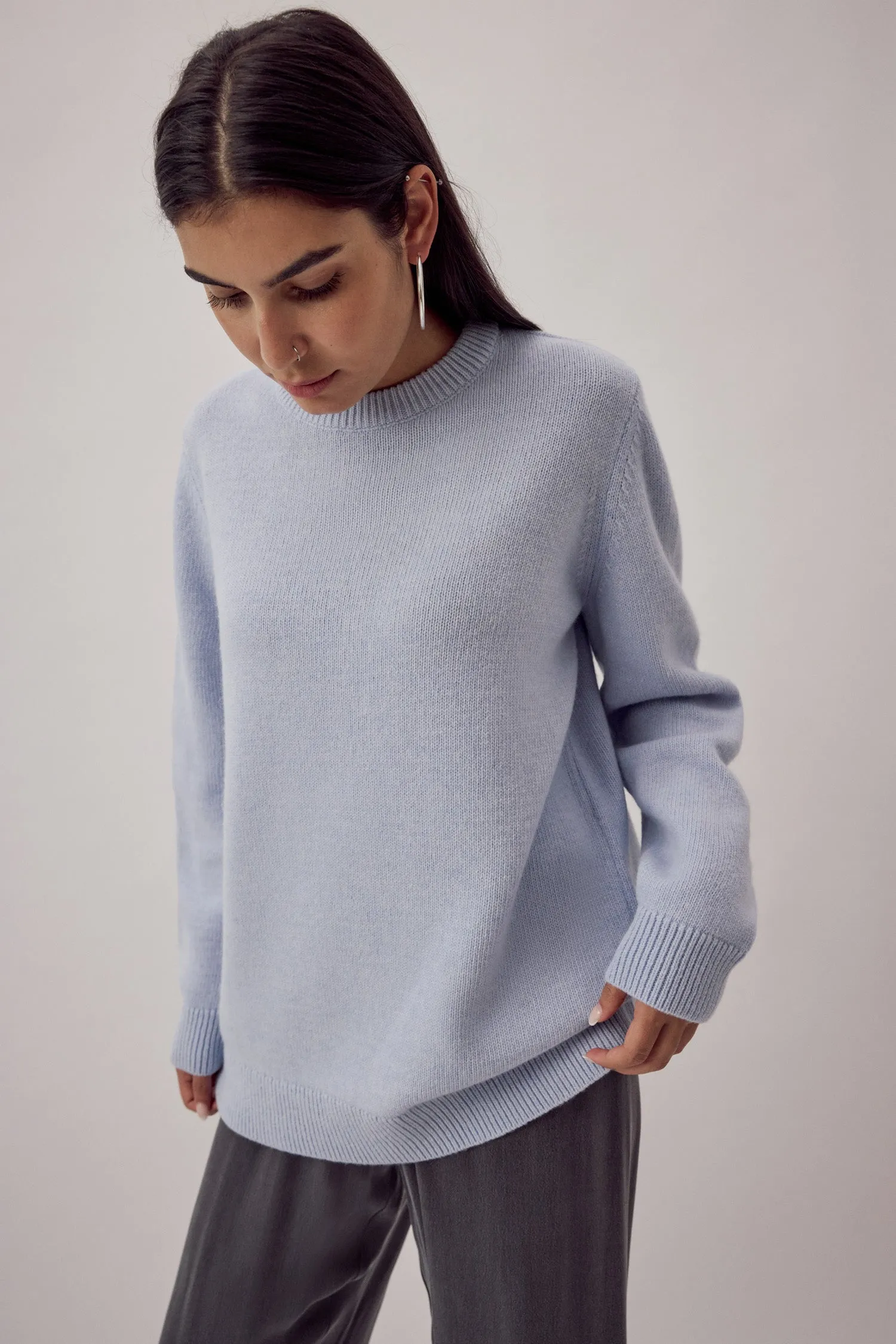 Bruno Recycled Wool Jumper Light Blue