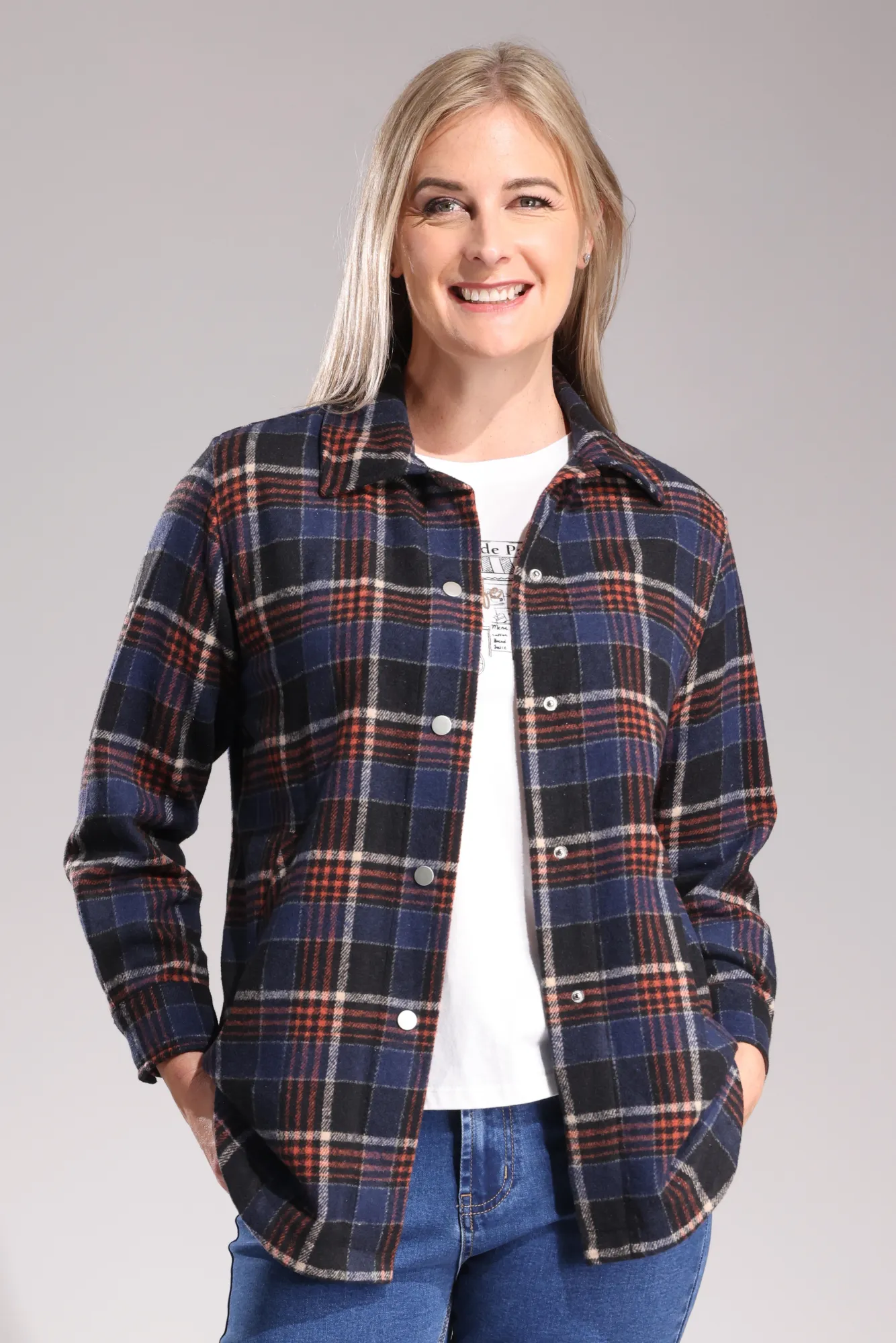 Brushed Checks Jacket | Navy Spice Check | 6032ZZ