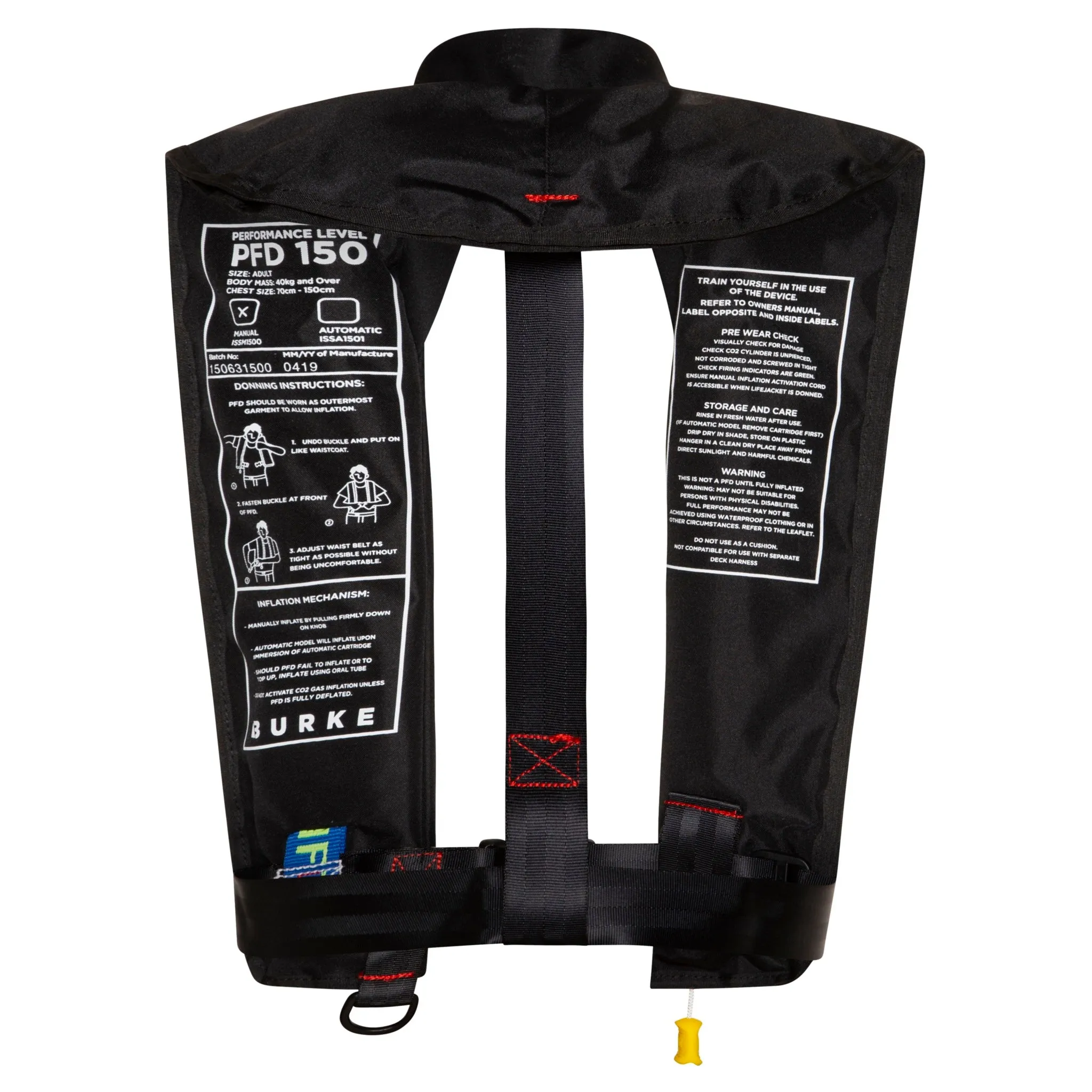 Burke Standard Inflatable PFD - Black