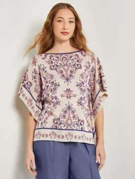 Cape Sleeve Tunic - Soft Jacquard Knit