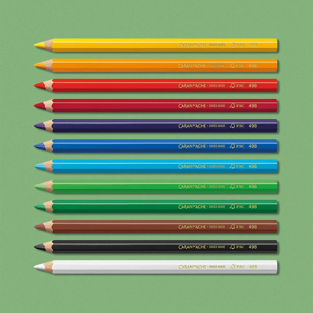 Caran d'Ache Swisscolor Maxi Colour Pencils Assorted Set of 12