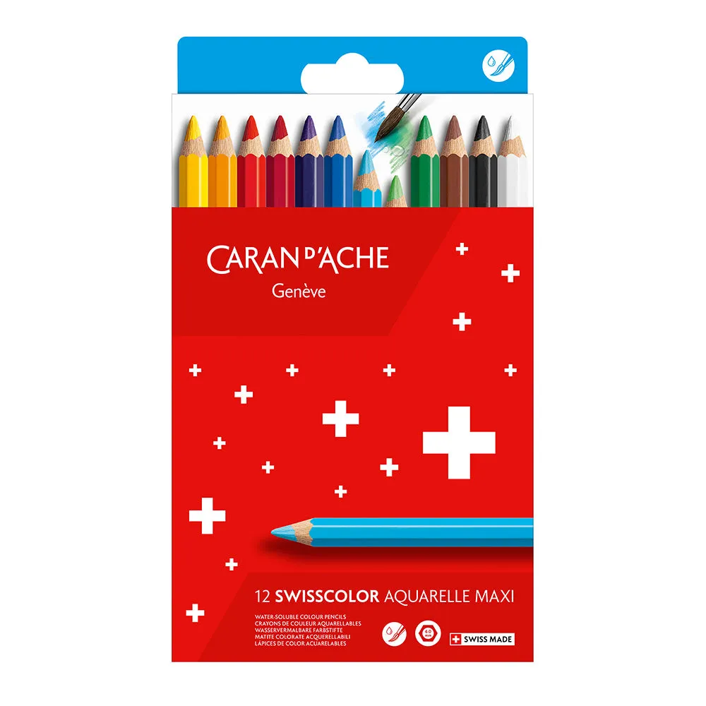 Caran d'Ache Swisscolor Maxi Colour Pencils Assorted Set of 12