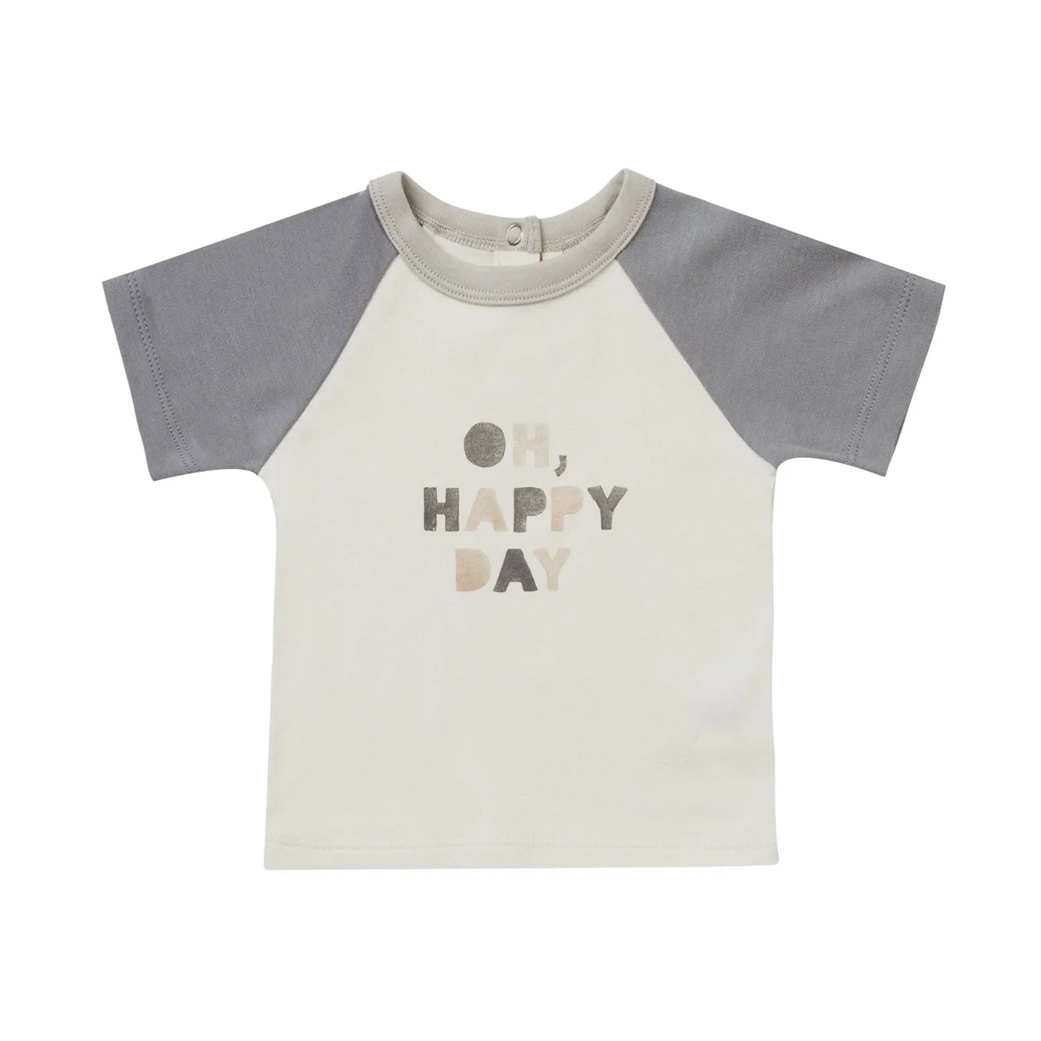 Color Block Raglan Tee - Oh, Happy Day - Ivory / Lagoon - FINAL SALE