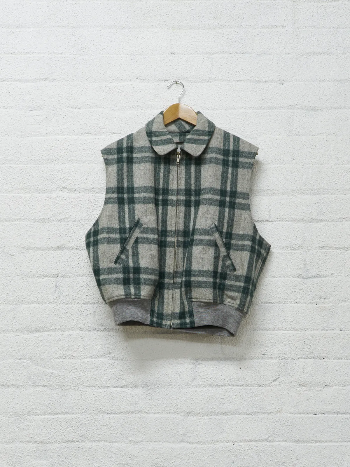 Comme des Garcons Homme Plus 1989 green plaid detachable liner bomber jacket - M