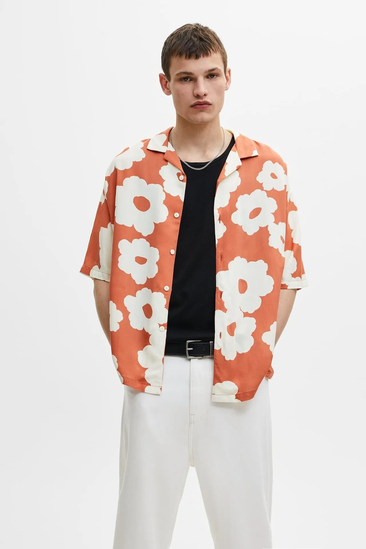 Coral Flower Printed Shirt