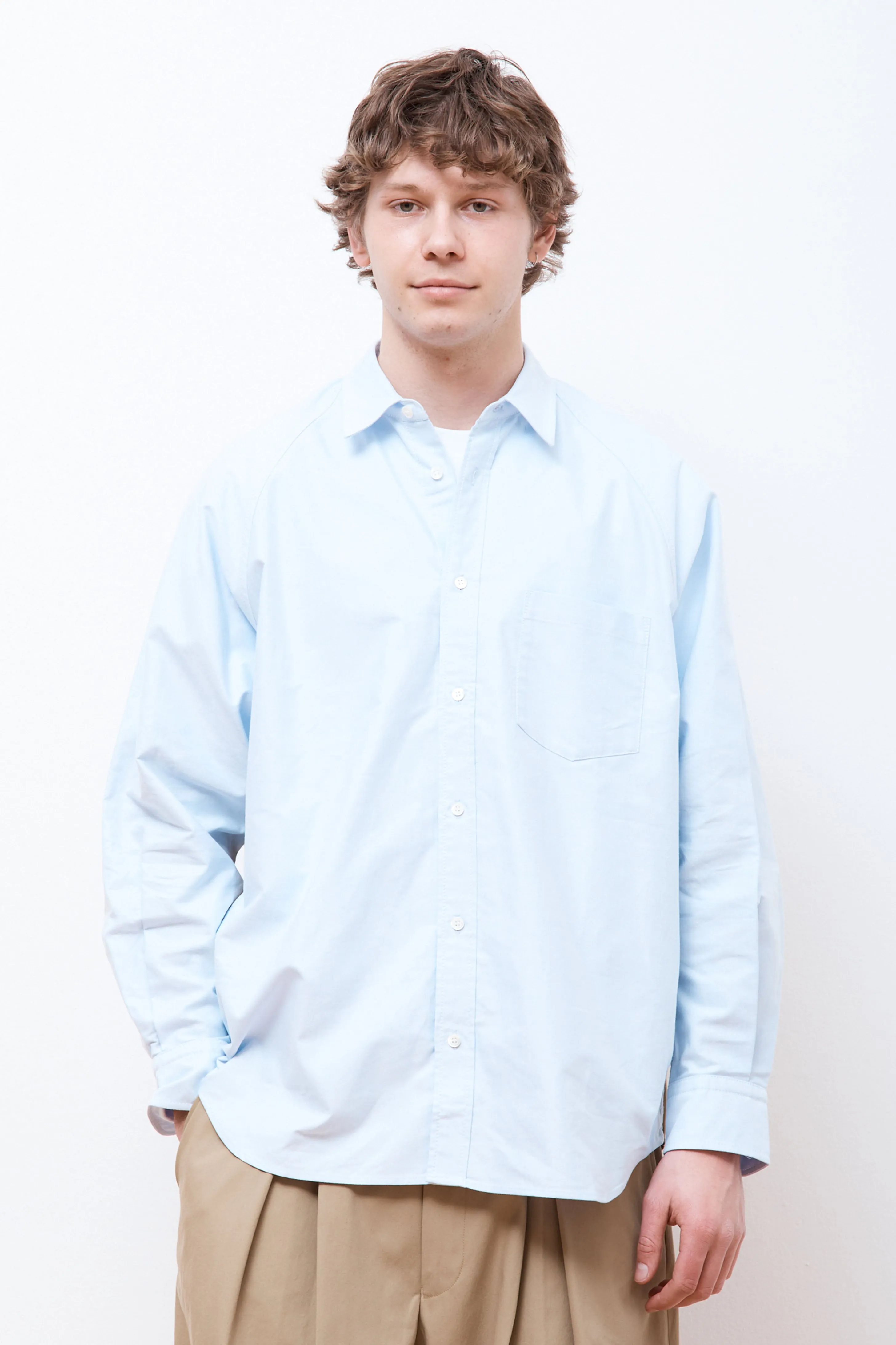 Cotton Oxford Shirt Sax/White