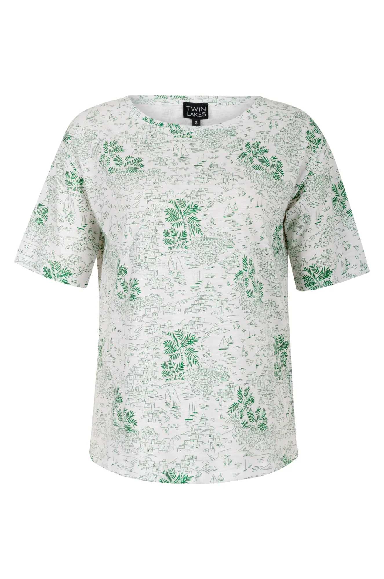 Cotton Rich Top | Palms Fern/White | 6242AR