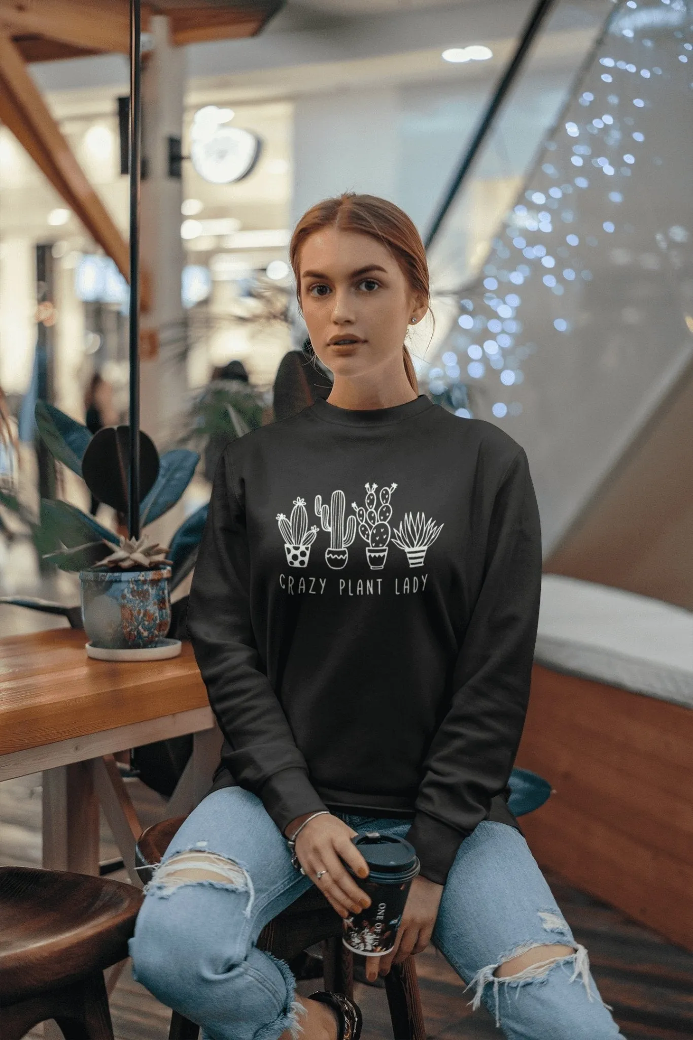 Crazy Plant Lady | Organic Cotton| Crewneck Jumper| Unisex