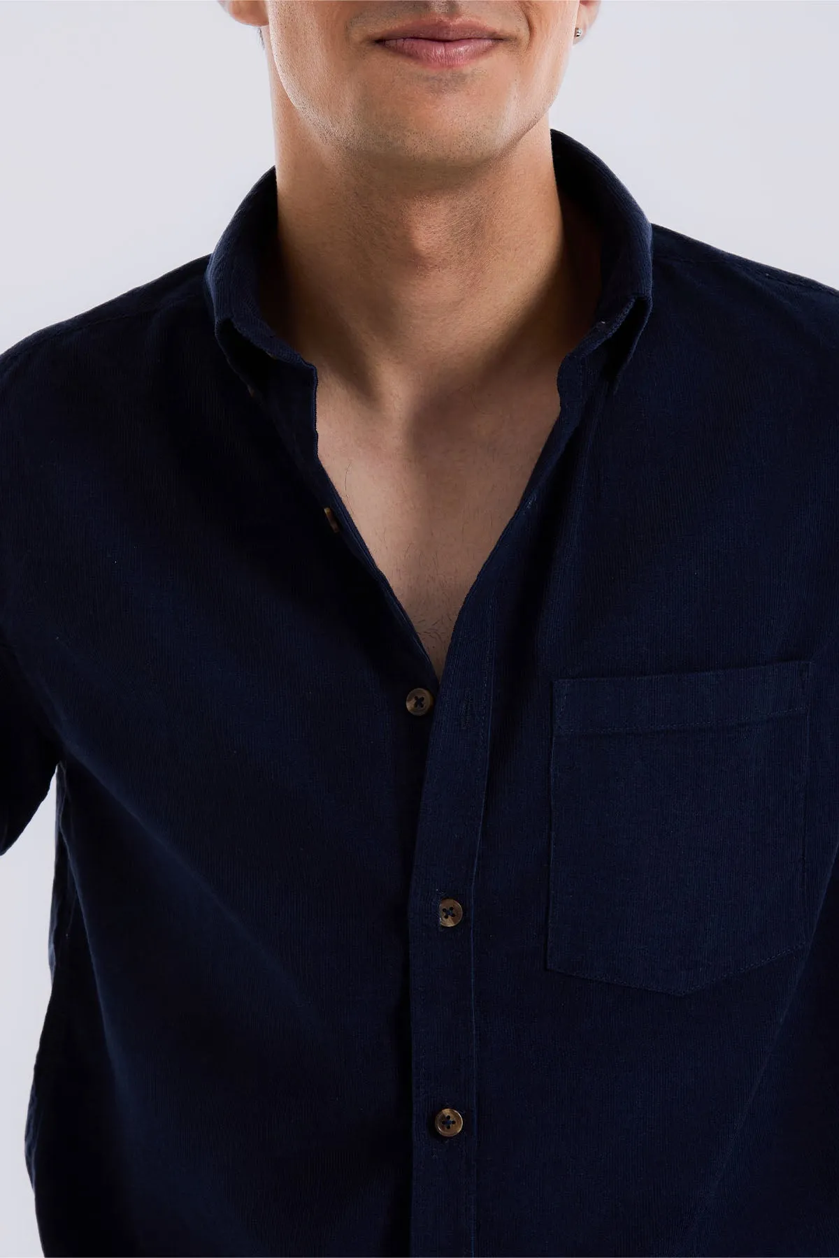 Dark Navy Corduroy Shirt