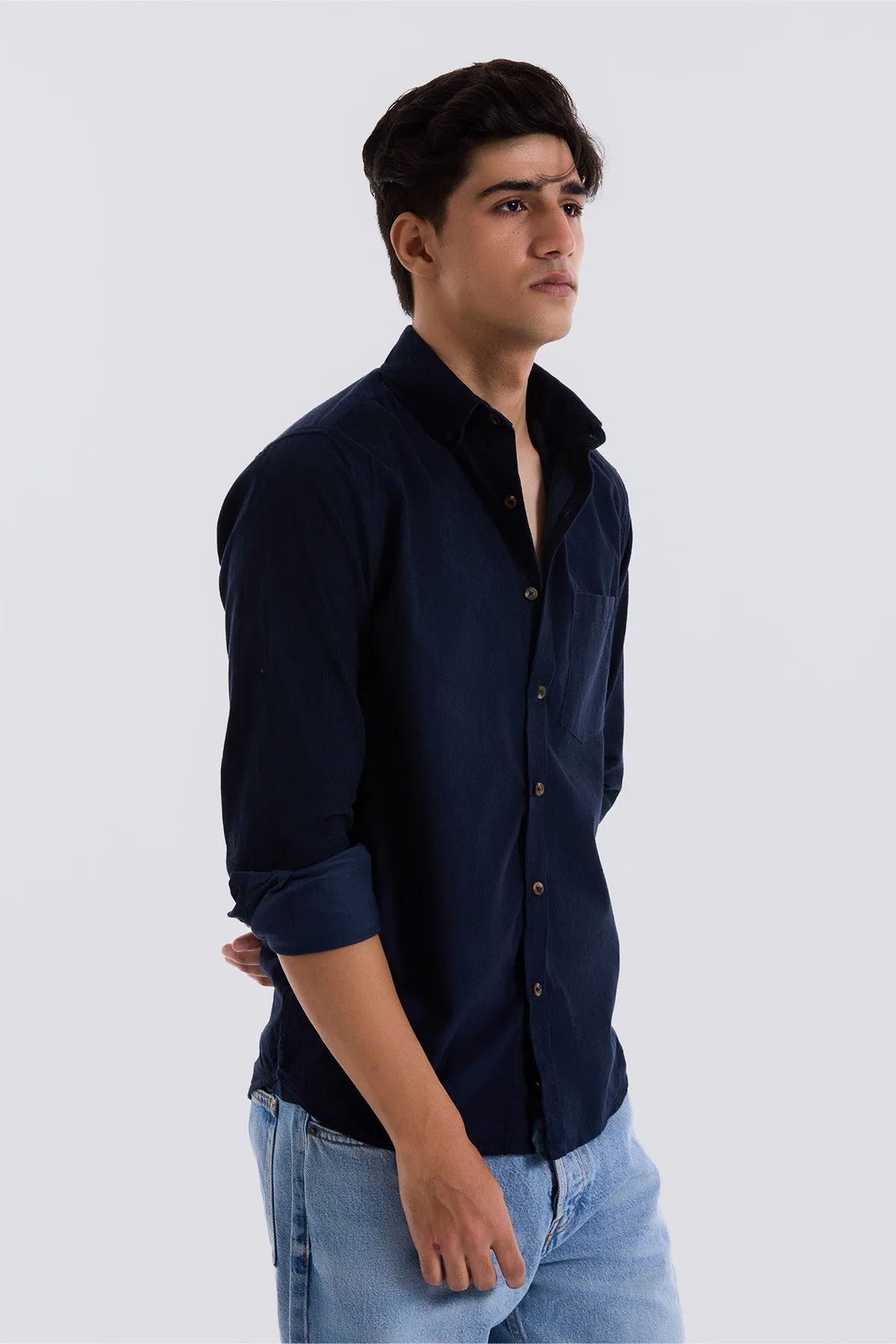 Dark Navy Corduroy Shirt