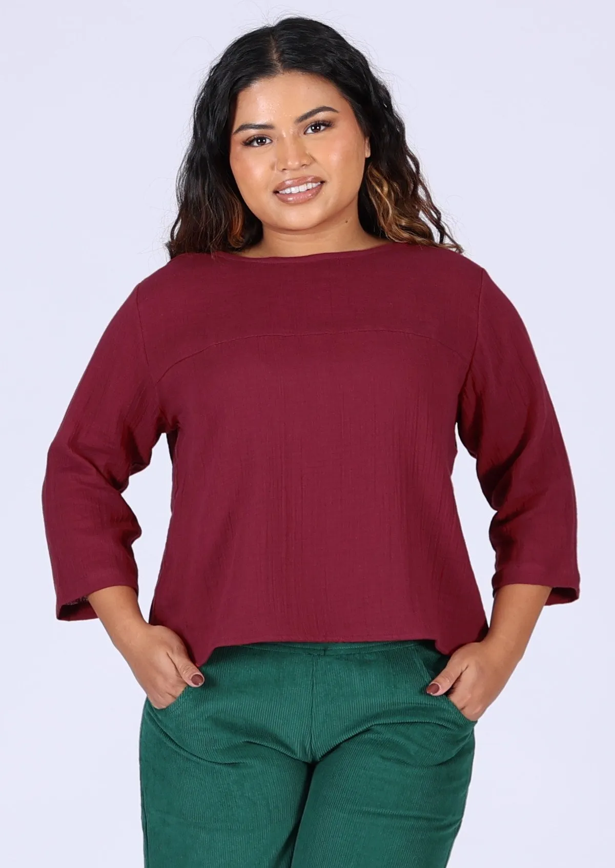 Demi Top Tibetan Red