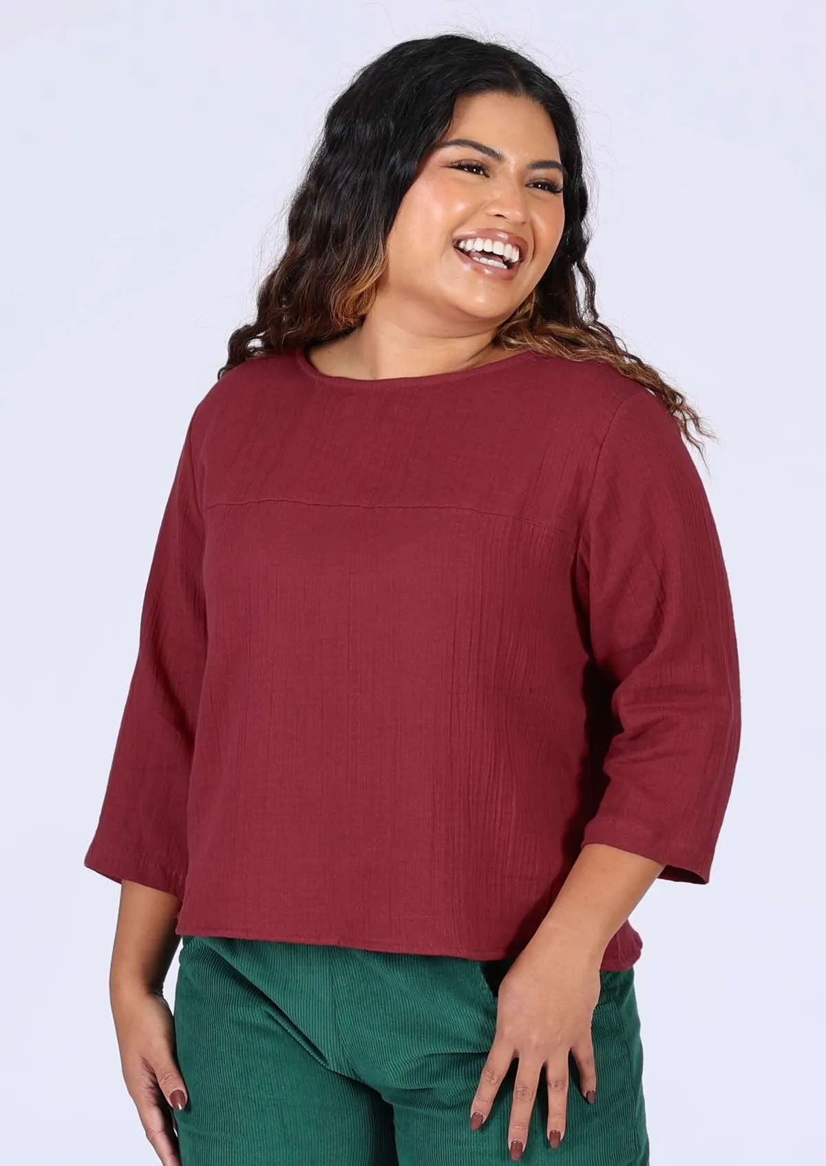 Demi Top Tibetan Red