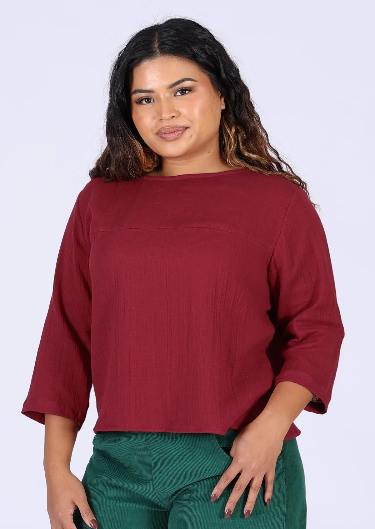 Demi Top Tibetan Red