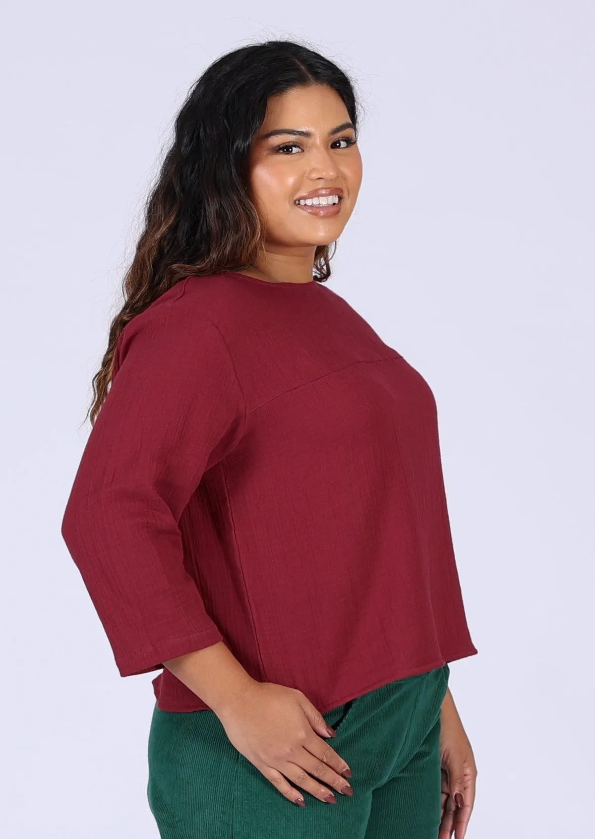 Demi Top Tibetan Red