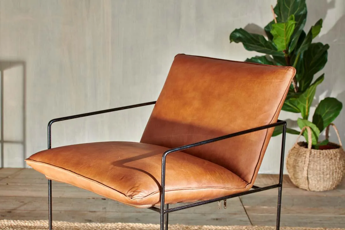 Durium Leather Lounger - Aged Tan